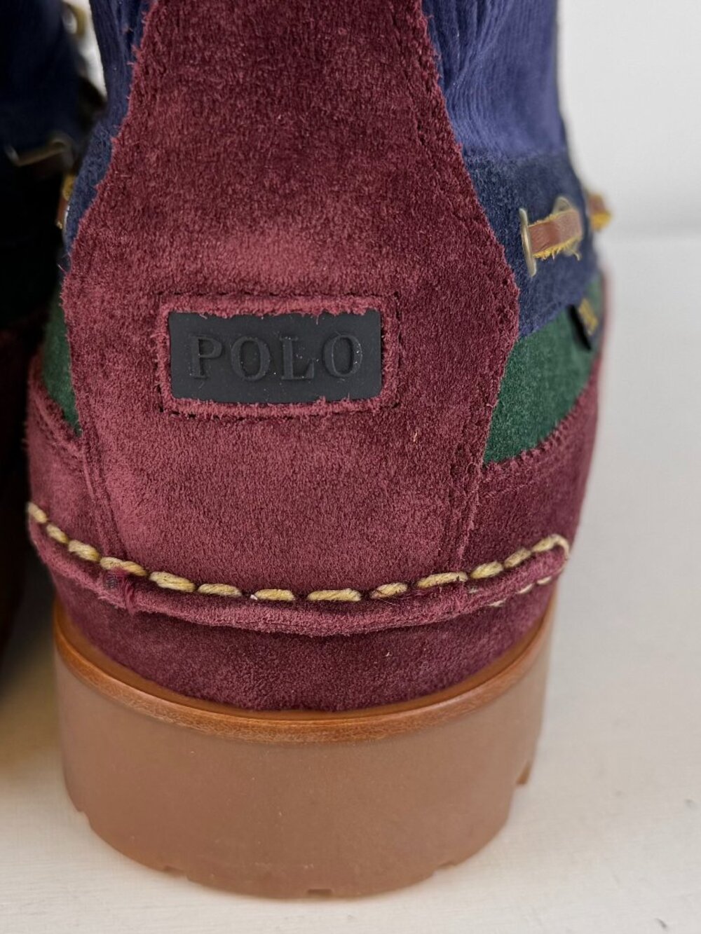 Men's 11 -Polo Ralph Lauren Country Ranger Mid Colorblock Suede Corduroy Boots - Picture 7 of 8